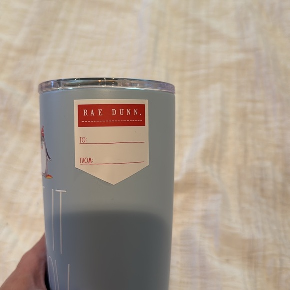 Rae Dunn Blue Tumbler with Penguin Design - Picture 2 of 3